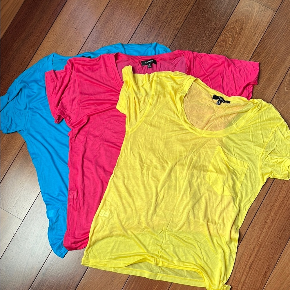Lot of 3 NWOT Express Modal Pocket Tee Shirts